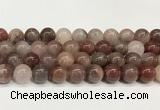 CBQ732 15.5 inches 12mm round strawberry quartz beads wholesale