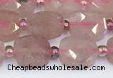 CBQ751 15.5 inches 8*10mm faceted oval strawberry quartz beads