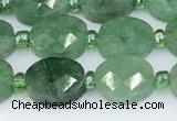 CBQ753 15.5 inches 8*10mm faceted oval green strawberry quartz beads