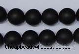 CBS05 15.5 inches 12mm round black stone beads wholesale