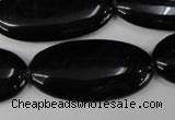 CBS255 15.5 inches 18*40mm oval blackstone beads wholesale