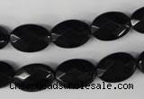 CBS310 15.5 inches 10*14mm faceted oval blackstone beads wholesale