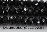 CBS515 15.5 inches 5*7mm faceted rondelle AA grade black spinel beads