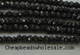 CBS531 15.5 inches 1.5*2.5mm faceted rondelle black spinel beads