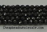 CBS534 15.5 inches 3mm faceted round black spinel beads