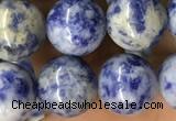 CBS605 15.5 inches 14mm round blue spot stone beads wholesale