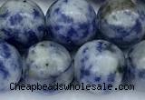 CBS615 15 inches 10mm round blue spot stone beads, 2mm hole