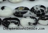 CBW125 15.5 inches 13*18mm oval black & white jasper beads