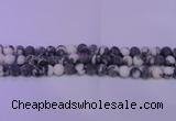 CBW155 15.5 inches 14mm round matte black & white jasper beads