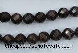 CBZ103 15.5 inches 6mm faceted round bronzite gemstone beads