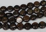 CBZ207 15.5 inches 8mm flat round bronzite gemstone beads