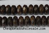 CBZ404 15.5 inches 6*12mm faceted rondelle bronzite gemstone beads