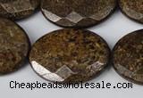 CBZ440 15.5 inches 22*30mm faceted oval bronzite gemstone beads