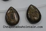 CBZ500 Top-drilled 10*14mm flat teardrop bronzite gemstone beads