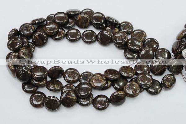 CBZ57 15.5 inches 18mm coin bronzite gemstone beads wholesale