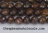 CBZ611 15.5 inches 6mm faceted round bronzite gemstone beads