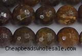 CBZ614 15.5 inches 12mm faceted round bronzite gemstone beads