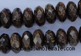 CBZ66 15.5 inches 7*14mm faceted rondelle bronzite gemstone beads