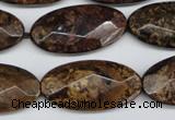 CBZ81 15.5 inches 15*30mm faceted oval bronzite gemstone beads