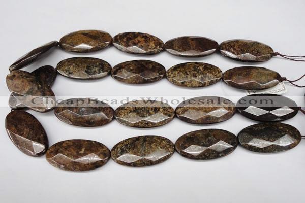 CBZ82 15.5 inches 20*40mm faceted oval bronzite gemstone beads