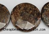 CBZ85 15.5 inches 32mm faceted coin bronzite gemstone beads