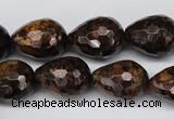 CBZ90 15.5 inches 15*20mm faceted teardrop bronzite gemstone beads