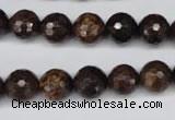 CBZ95 15.5 inches 10mm faceted round bronzite gemstone beads