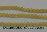 CCA02 15.5 inches 4mm round yellow calcite gemstone beads wholesale