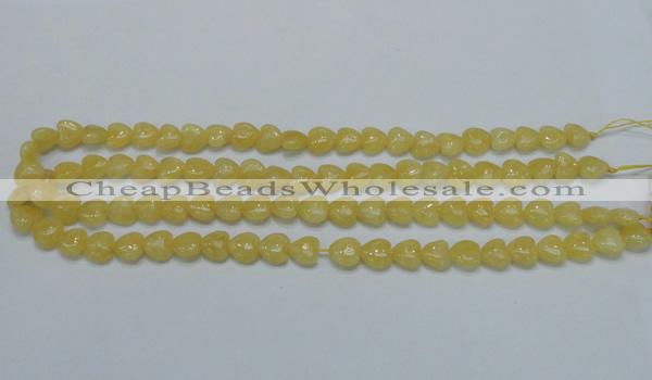 CCA11 15.5 inches 10*10mm heart yellow calcite gemstone beads