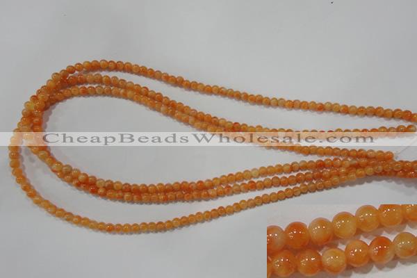 CCA300 15.5 inches 4mm round orange calcite gemstone beads wholesale