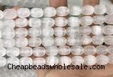 CCA379 15.5 inches 8*10mm rice white calcite gemstone beads