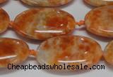 CCA484 15.5 inches 18*25mm oval orange calcite gemstone beads