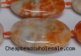 CCA487 15.5 inches 25*35mm oval orange calcite gemstone beads