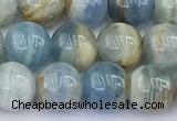 CCA546 15 inches 7.5mm - 8mm round blue calcite beads