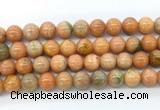 CCA554 15.5 inches 12mm round peach calcite gemstone beads