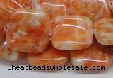 CCA58 15.5 inches 20*20mm square orange calcite gemstone beads