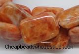 CCA59 15.5 inches 18*25mm rectangle orange calcite gemstone beads