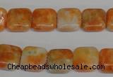 CCA72 15.5 inches 12*12mm square orange calcite gemstone beads