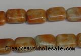 CCA75 15.5 inches 10*14mm rectangle orange calcite gemstone beads