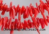 CCB02 15.5 inch 2*8mm irregular branch red coral beads Wholesale