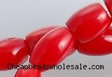 CCB03 15.5 inches 6*8mm drum shape red coral beads Wholesale