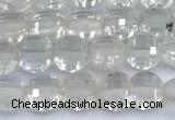 CCB1130 15 inches 4mm faceted coin gemstone beads