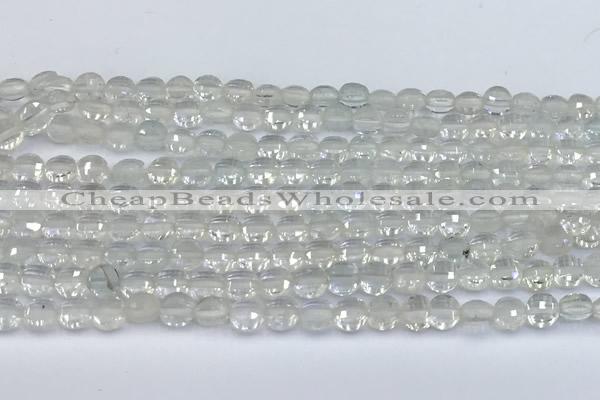 CCB1130 15 inches 4mm faceted coin gemstone beads