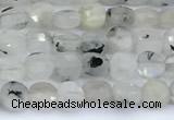 CCB1132 15 inches 4mm faceted coin white moonstone beads