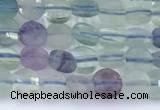 CCB1135 15 inches 4mm faceted coin fluorite beads