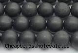 CCB1186 15 inches 6mm round matte shungite gemstone beads