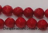 CCB122 15.5 inches 6mm faceted round red coral beads wholesale