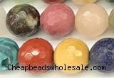 CCB1231 15 inches 8mm faceted round mixed gemstone beads