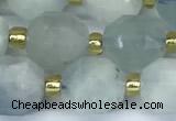 CCB1240 15 inches 7*8mm faceted aquamarine gemstone beads