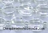 CCB1260 15 inches 9*10mm faceted white crystal beads